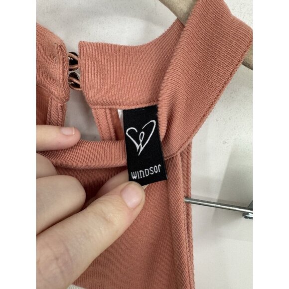 Windsor High Neck Striped Knee Length  Bodycon Dress Women Medium Colorful - Picture 3 of 7